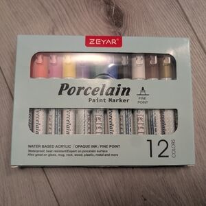 Zeyar Porcelain Paint Markers (Set Of 12)